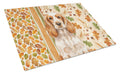 Orange Roan English Cocker Spaniel Heirloom Fall Cutting Board Tempered Glass Kitchen Cutting Surface, Heat Resistant Chopping, Non-Slip Feet, Food Prep & Serving