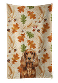 Red English Cocker Spaniel Heirloom Fall Kitchen Towel Velour Plush Front and Cotton Loop Back Machine Washable