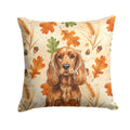 Red English Cocker Spaniel Heirloom Fall Decorative Throw Pillow 14x14 Indoor Outdoor Accent Cushion, Fabric Cover with Insert for Sofa, Bed, Porch & Living Room
