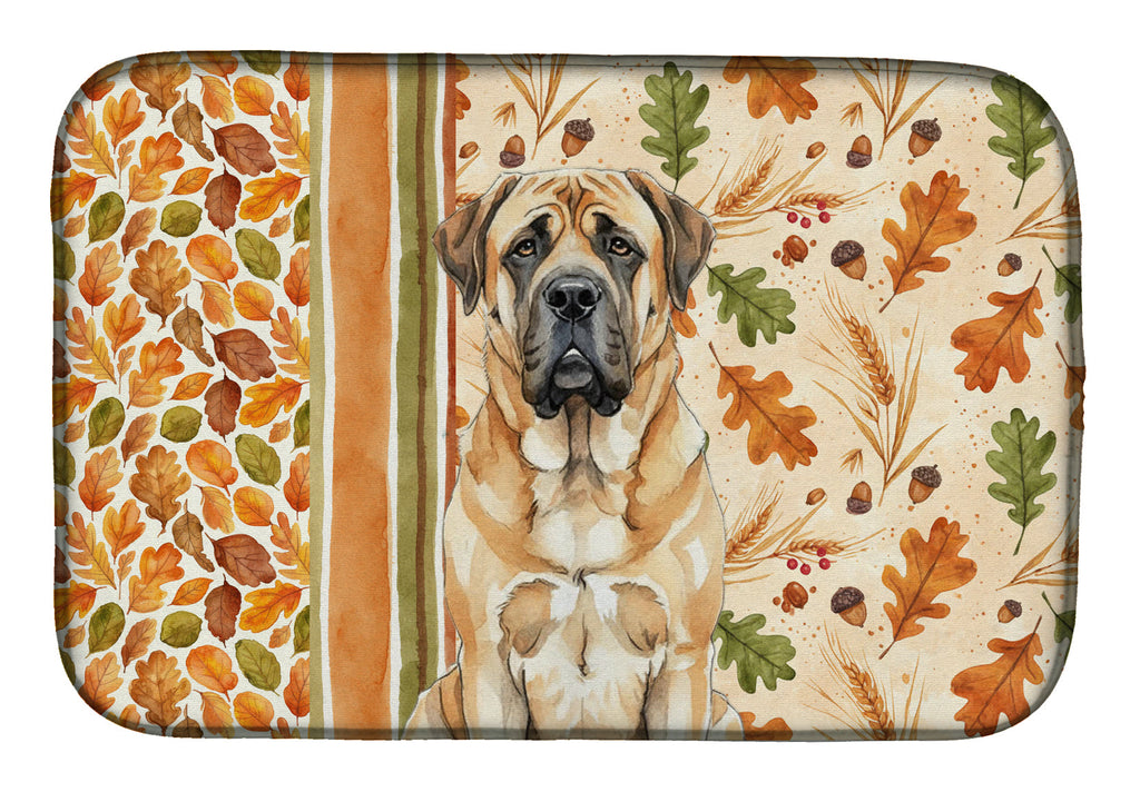 Apricot English Mastiff Heirloom Fall Dish Drying Mat Absorbent Dish Drying Mat Pad for Kitchen Counter Dish Drainer Mat for Countertop, 14 x 21", Multicolor