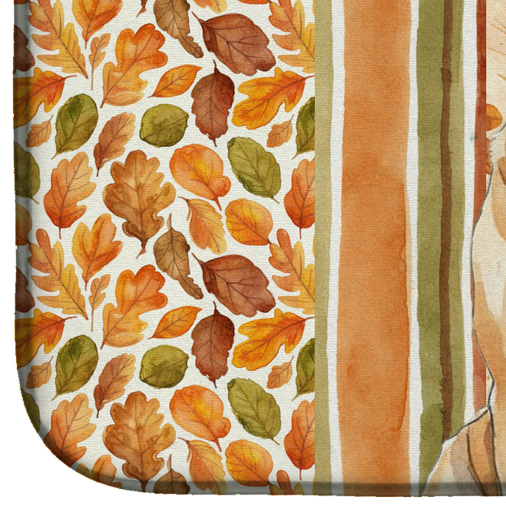 Apricot English Mastiff Heirloom Fall Dish Drying Mat Absorbent Dish Drying Mat Pad for Kitchen Counter Dish Drainer Mat for Countertop, 14 x 21", Multicolor