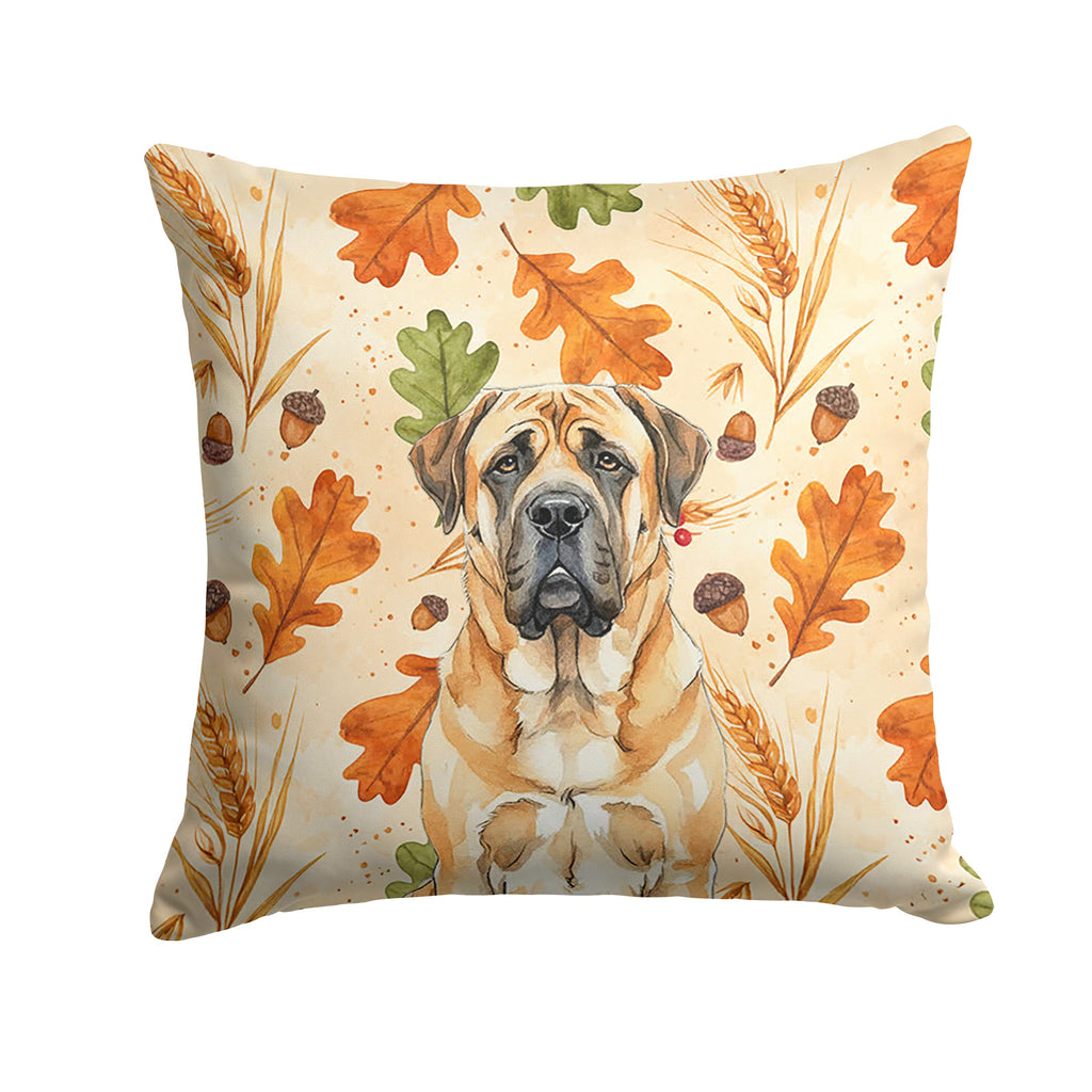 Apricot English Mastiff Heirloom Fall Decorative Throw Pillow 18x18 Indoor Outdoor Accent Cushion, Fabric Cover with Insert for Sofa, Bed, Porch & Living Room