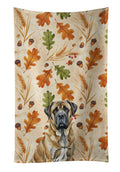 Brindle English Mastiff Heirloom Fall Kitchen Towel Velour Plush Front and Cotton Loop Back Machine Washable