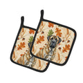 Brindle English Mastiff Heirloom Fall Pot Holder Set of 2 Heat Resistant Quilted Hot Pads 7.5 x 7.5 Inch, Insulated Kitchen Trivets for Cooking & Baking