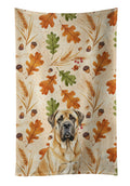 Fawn English Mastiff Heirloom Fall Kitchen Towel Velour Plush Front and Cotton Loop Back Machine Washable