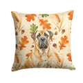 Fawn English Mastiff Heirloom Fall Decorative Throw Pillow 14x14 Indoor Outdoor Accent Cushion, Fabric Cover with Insert for Sofa, Bed, Porch & Living Room