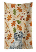 Blue Belton English Setter Heirloom Fall Kitchen Towel Velour Plush Front and Cotton Loop Back Machine Washable