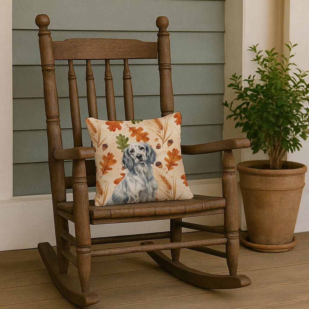 Blue Belton English Setter Heirloom Fall Decorative Throw Pillow 14x14 Indoor Outdoor Accent Cushion, Fabric Cover with Insert for Sofa, Bed, Porch & Living Room