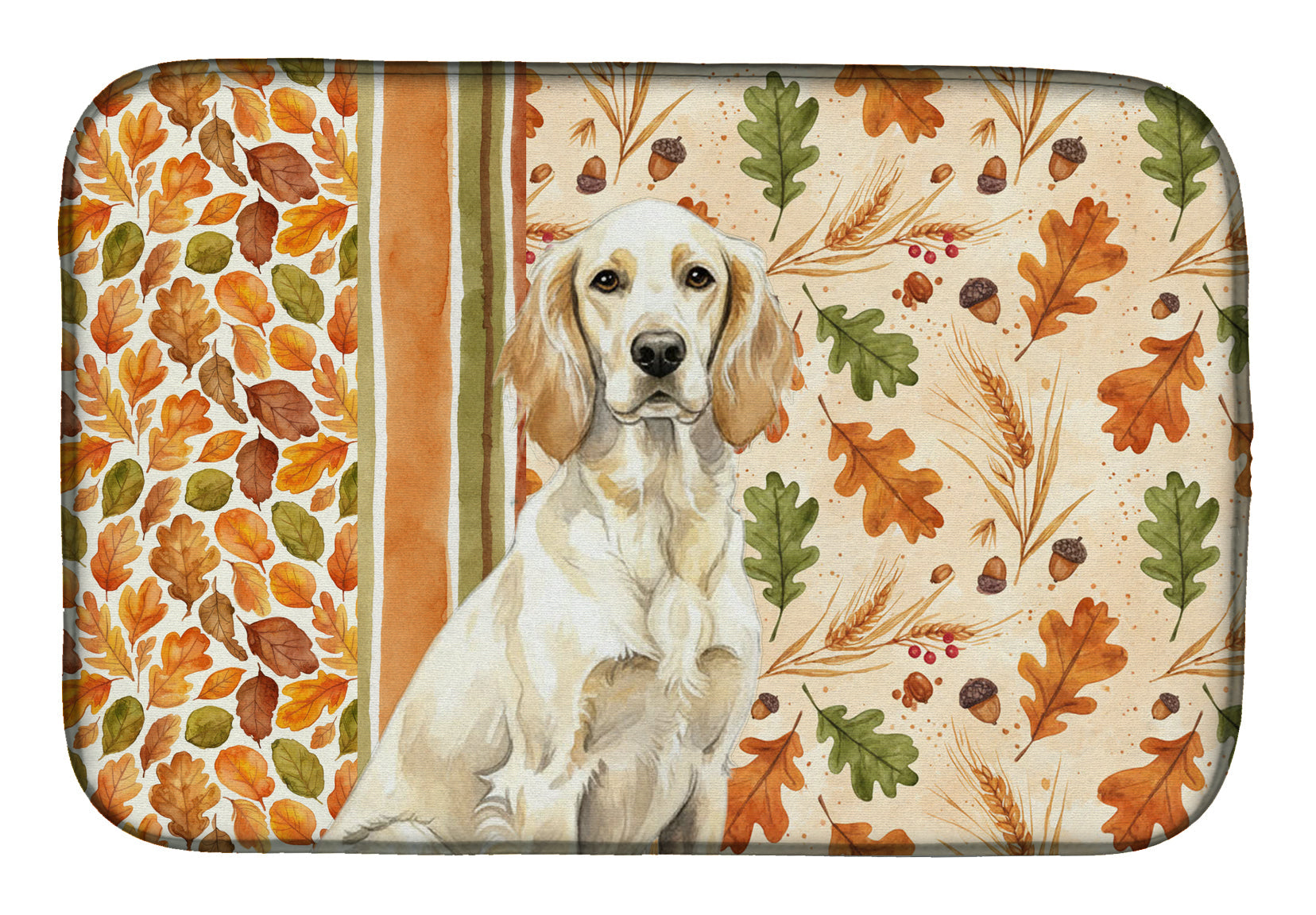 Lemon Belton English Setter Heirloom Fall Dish Drying Mat Absorbent Dish Drying Mat Pad for Kitchen Counter Dish Drainer Mat for Countertop, 14 x 21", Multicolor