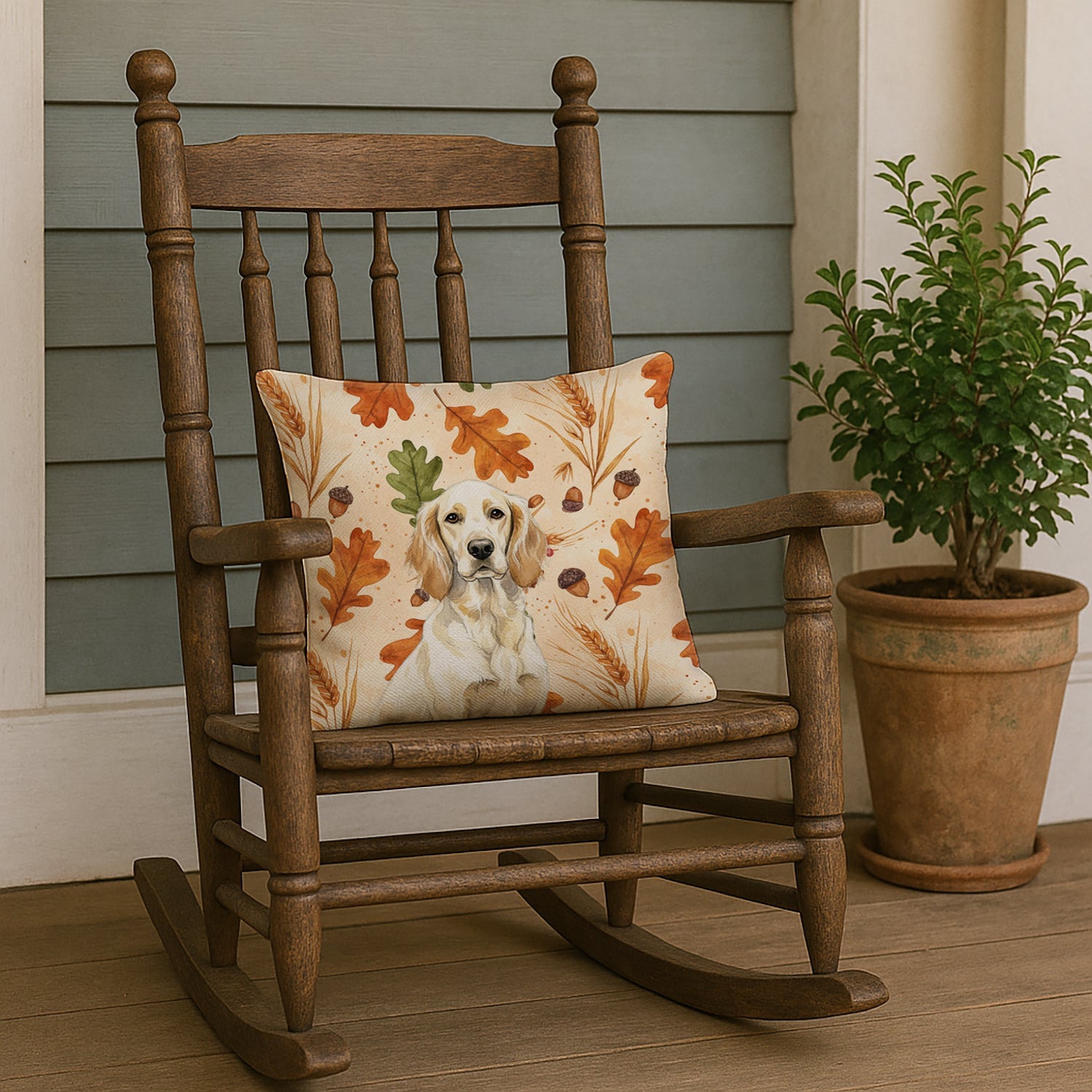 Lemon Belton English Setter Heirloom Fall Decorative Throw Pillow 18x18 Indoor Outdoor Accent Cushion, Fabric Cover with Insert for Sofa, Bed, Porch & Living Room