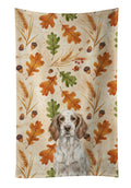 Liver Belton English Setter Heirloom Fall Kitchen Towel Velour Plush Front and Cotton Loop Back Machine Washable