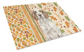 Liver Belton English Setter Heirloom Fall Cutting Board Tempered Glass Kitchen Cutting Surface, Heat Resistant Chopping, Non-Slip Feet, Food Prep & Serving