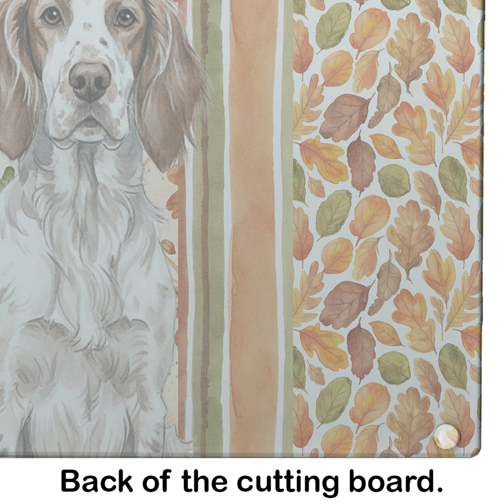 Liver Belton English Setter Heirloom Fall Cutting Board Tempered Glass Kitchen Cutting Surface, Heat Resistant Chopping, Non-Slip Feet, Food Prep & Serving