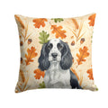 Black and White English Springer Spaniel Heirloom Fall Decorative Throw Pillow 18x18 Indoor Outdoor Accent Cushion, Fabric Cover with Insert for Sofa, Bed, Porch & Living Room