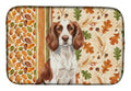 Liver and White English Springer Spaniel Heirloom Fall Dish Drying Mat Absorbent Dish Drying Mat Pad for Kitchen Counter Dish Drainer Mat for Countertop, 14 x 21", Multicolor