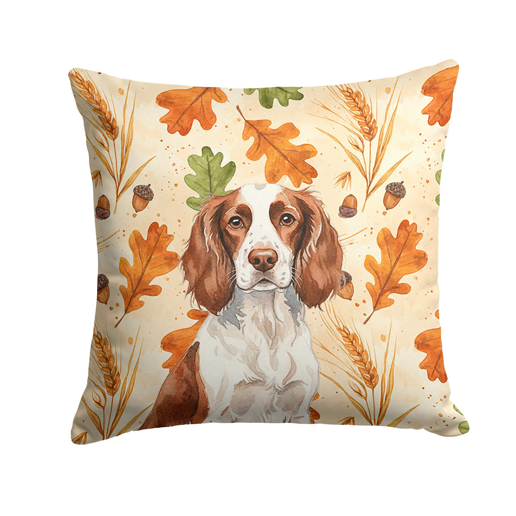 Liver and White English Springer Spaniel Heirloom Fall Decorative Throw Pillow 18x18 Indoor Outdoor Accent Cushion, Fabric Cover with Insert for Sofa, Bed, Porch & Living Room