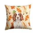 Liver and White English Springer Spaniel Heirloom Fall Decorative Throw Pillow 18x18 Indoor Outdoor Accent Cushion, Fabric Cover with Insert for Sofa, Bed, Porch & Living Room