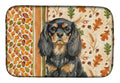 Black and Tan English Toy Spaniel Heirloom Fall Dish Drying Mat Absorbent Dish Drying Mat Pad for Kitchen Counter Dish Drainer Mat for Countertop, 14 x 21", Multicolor