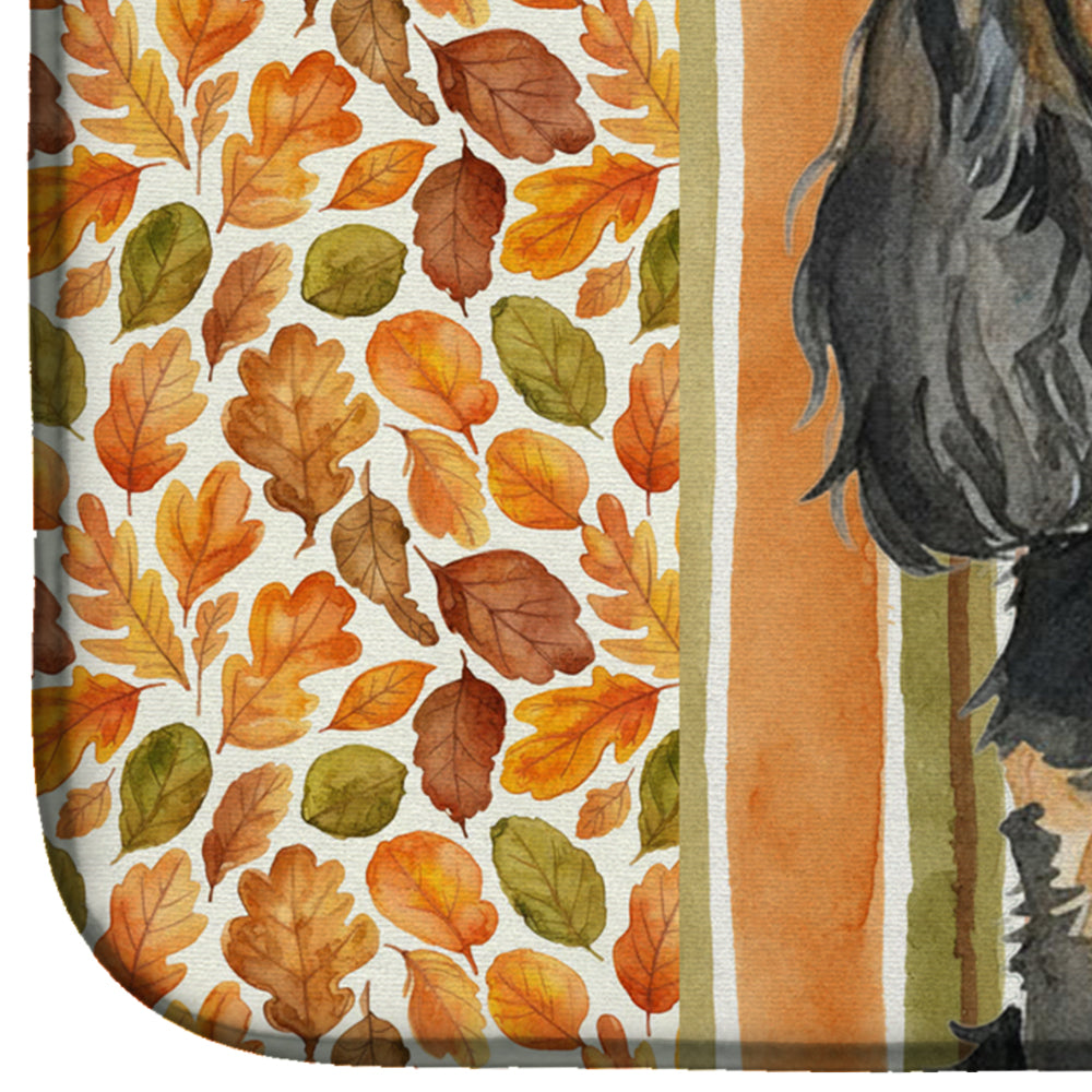 Black and Tan English Toy Spaniel Heirloom Fall Dish Drying Mat Absorbent Dish Drying Mat Pad for Kitchen Counter Dish Drainer Mat for Countertop, 14 x 21", Multicolor