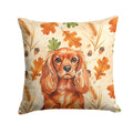 Ruby English Toy Spaniel Heirloom Fall Decorative Throw Pillow 18x18 Indoor Outdoor Accent Cushion, Fabric Cover with Insert for Sofa, Bed, Porch & Living Room