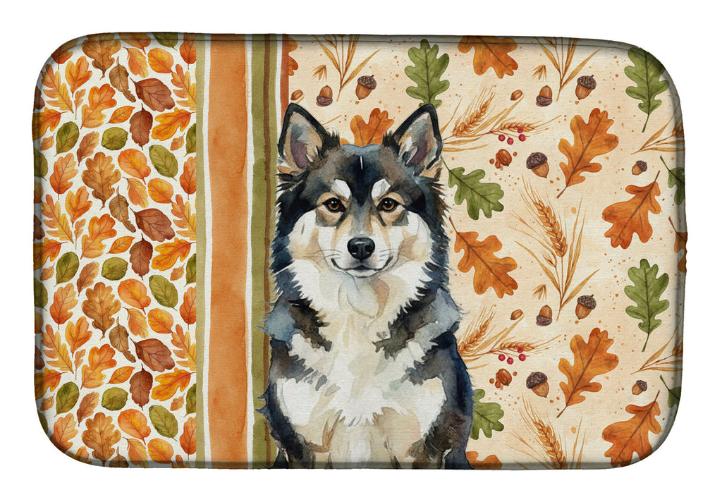 Finnish Lapphund Heirloom Fall Dish Drying Mat Absorbent Dish Drying Mat Pad for Kitchen Counter Dish Drainer Mat for Countertop, 14 x 21", Multicolor