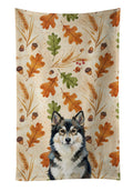 Finnish Lapphund Heirloom Fall Kitchen Towel Velour Plush Front and Cotton Loop Back Machine Washable