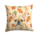 Fawn French Bulldog Heirloom Fall Decorative Throw Pillow 14x14 Indoor Outdoor Accent Cushion, Fabric Cover with Insert for Sofa, Bed, Porch & Living Room