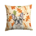 Pied French Bulldog Heirloom Fall Decorative Throw Pillow 18x18 Indoor Outdoor Accent Cushion, Fabric Cover with Insert for Sofa, Bed, Porch & Living Room