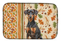 German Pinscher Heirloom Fall Dish Drying Mat Absorbent Dish Drying Mat Pad for Kitchen Counter Dish Drainer Mat for Countertop, 14 x 21", Multicolor
