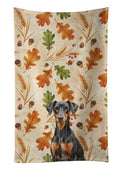 German Pinscher Heirloom Fall Kitchen Towel Velour Plush Front and Cotton Loop Back Machine Washable