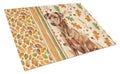 Red German Pinscher Heirloom Fall Cutting Board Tempered Glass Kitchen Cutting Surface, Heat Resistant Chopping, Non-Slip Feet, Food Prep & Serving