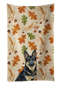 Black and Tan German Shepherd Heirloom Fall Kitchen Towel Velour Plush Front and Cotton Loop Back Machine Washable
