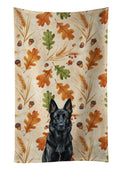 Black German Shepherd Heirloom Fall Kitchen Towel Velour Plush Front and Cotton Loop Back Machine Washable
