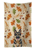 German Shepherd Heirloom Fall Kitchen Towel Velour Plush Front and Cotton Loop Back Machine Washable