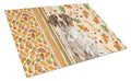 German Shorthaired Pointer Heirloom Fall Cutting Board Tempered Glass Kitchen Cutting Surface, Heat Resistant Chopping, Non-Slip Feet, Food Prep & Serving