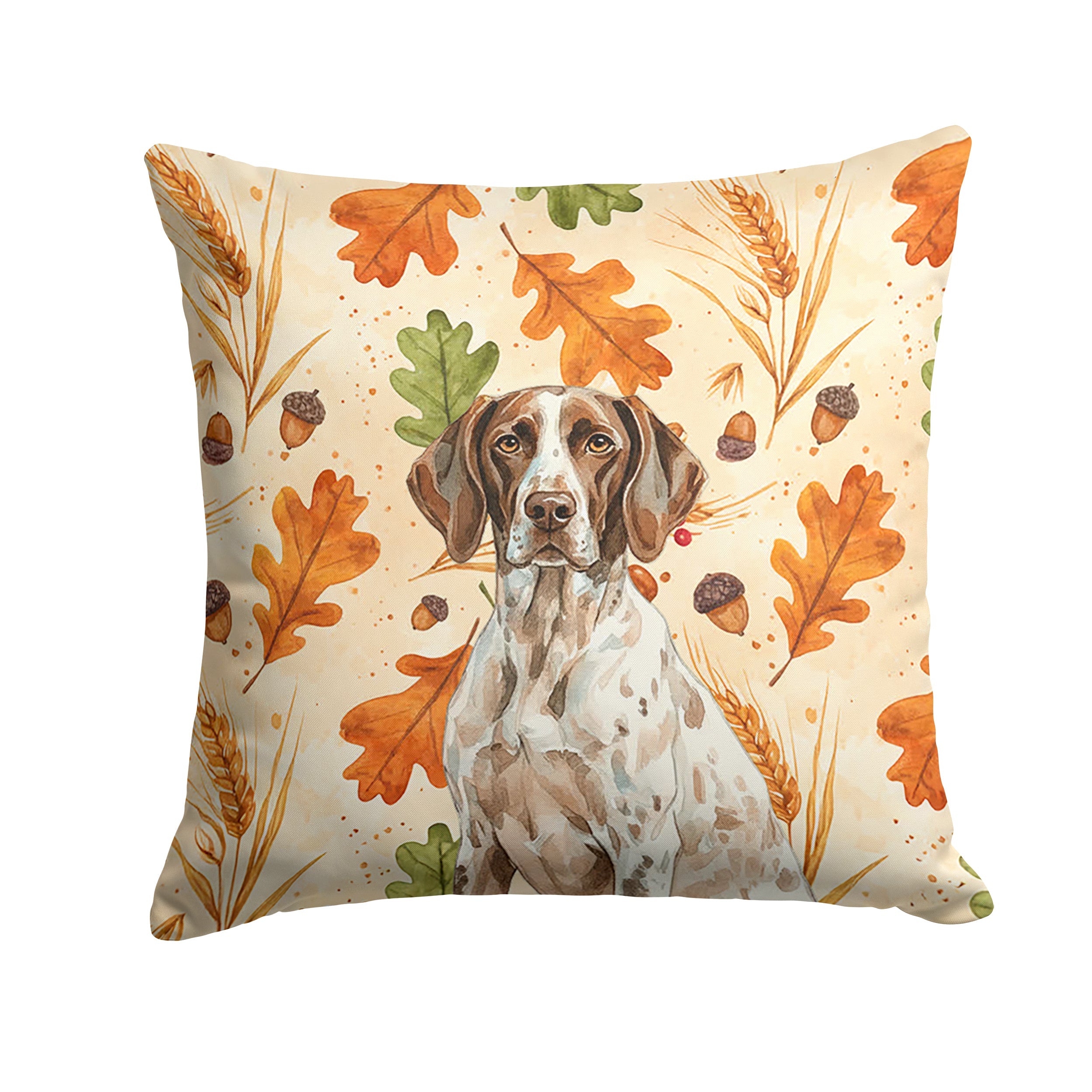 German Shorthaired Pointer Heirloom Fall Decorative Throw Pillow 18x18 Indoor Outdoor Accent Cushion, Fabric Cover with Insert for Sofa, Bed, Porch & Living Room