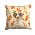 Liver and White German Wirehaired Pointer Heirloom Fall Decorative Throw Pillow 14x14 Indoor Outdoor Accent Cushion, Fabric Cover with Insert for Sofa, Bed, Porch & Living Room