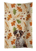 Roan German Wirehaired Pointer Heirloom Fall Kitchen Towel Velour Plush Front and Cotton Loop Back Machine Washable