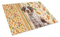 Roan German Wirehaired Pointer Heirloom Fall Cutting Board Tempered Glass Kitchen Cutting Surface, Heat Resistant Chopping, Non-Slip Feet, Food Prep & Serving
