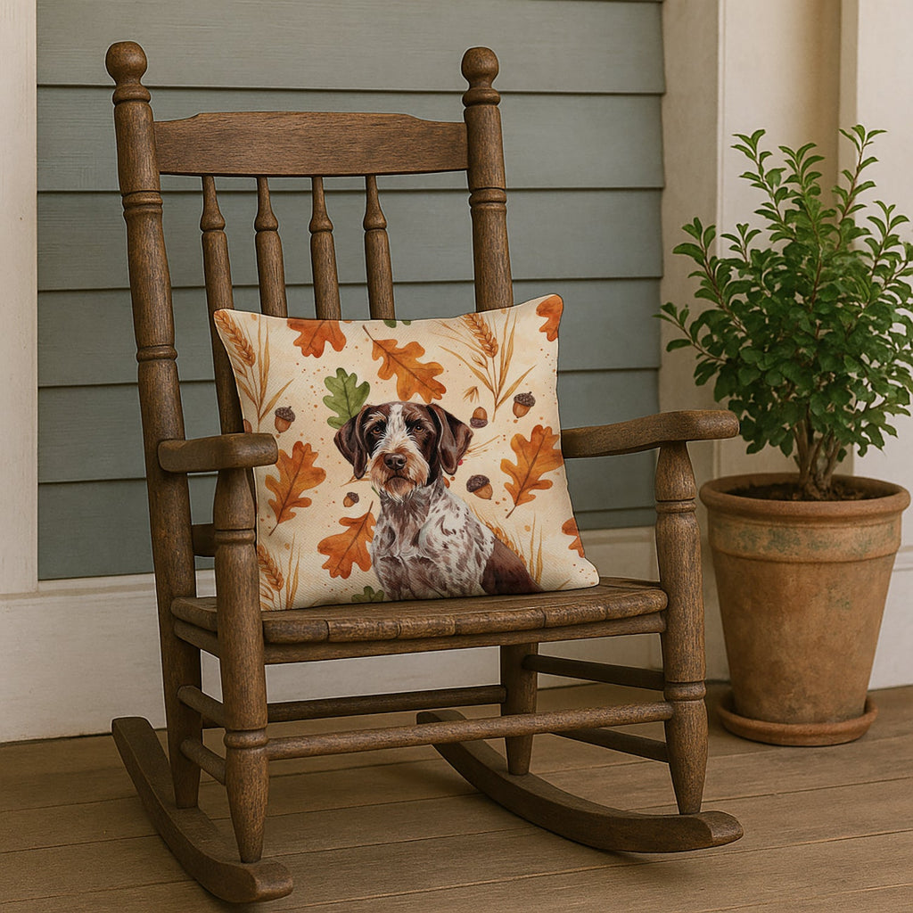 Roan German Wirehaired Pointer Heirloom Fall Decorative Throw Pillow 18x18 Indoor Outdoor Accent Cushion, Fabric Cover with Insert for Sofa, Bed, Porch & Living Room