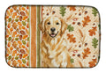 Golden Retriever Heirloom Fall Dish Drying Mat Absorbent Dish Drying Mat Pad for Kitchen Counter Dish Drainer Mat for Countertop, 14 x 21", Multicolor