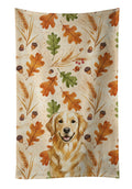 Golden Retriever Heirloom Fall Kitchen Towel Velour Plush Front and Cotton Loop Back Machine Washable