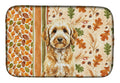 Goldendoodle Heirloom Fall Dish Drying Mat Absorbent Dish Drying Mat Pad for Kitchen Counter Dish Drainer Mat for Countertop, 14 x 21", Multicolor