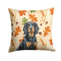 Gordon Setter Heirloom Fall Decorative Throw Pillow 14x14 Indoor Outdoor Accent Cushion, Fabric Cover with Insert for Sofa, Bed, Porch & Living Room