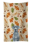 Blue Great Dane Heirloom Fall Kitchen Towel Velour Plush Front and Cotton Loop Back Machine Washable