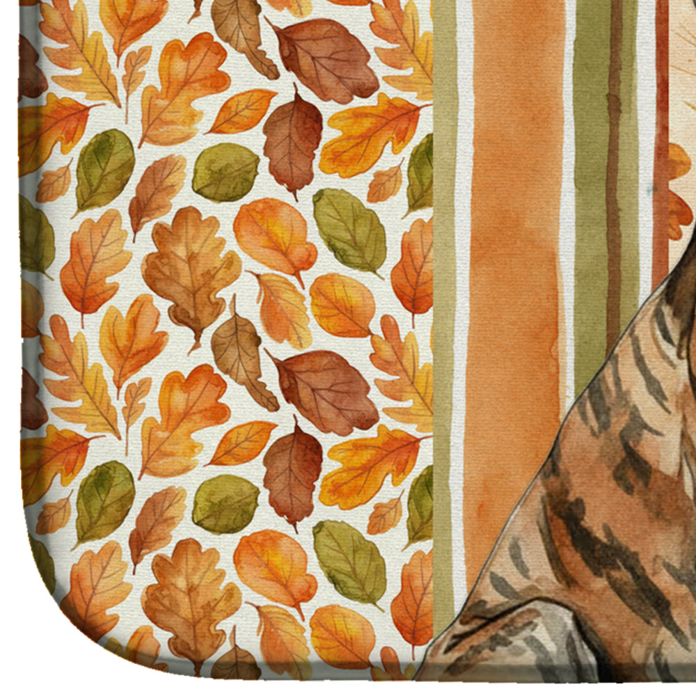 Brindle Great Dane Heirloom Fall Dish Drying Mat Absorbent Dish Drying Mat Pad for Kitchen Counter Dish Drainer Mat for Countertop, 14 x 21", Multicolor