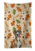 Brindle Great Dane Heirloom Fall Kitchen Towel Velour Plush Front and Cotton Loop Back Machine Washable