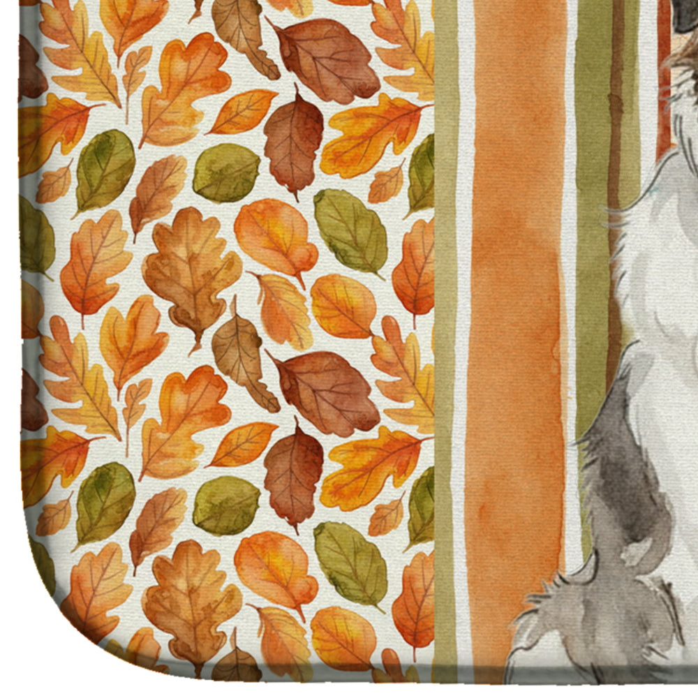 Badger Great Pyrenees Heirloom Fall Dish Drying Mat Absorbent Dish Drying Mat Pad for Kitchen Counter Dish Drainer Mat for Countertop, 14 x 21", Multicolor