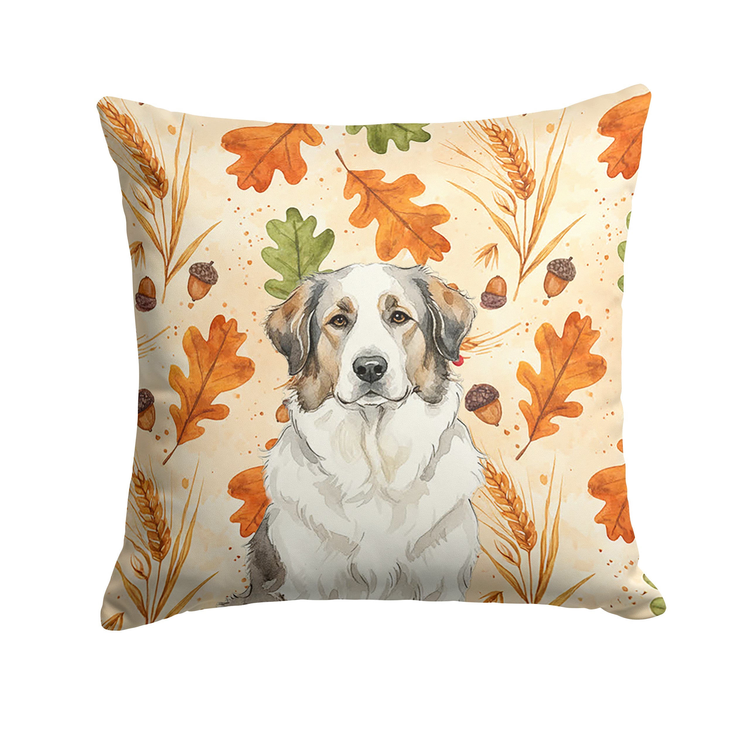 Badger Great Pyrenees Heirloom Fall Decorative Throw Pillow 14x14 Indoor Outdoor Accent Cushion, Fabric Cover with Insert for Sofa, Bed, Porch & Living Room