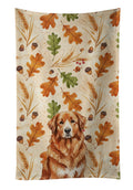 Reddish Brown Great Pyrenees Heirloom Fall Kitchen Towel Velour Plush Front and Cotton Loop Back Machine Washable